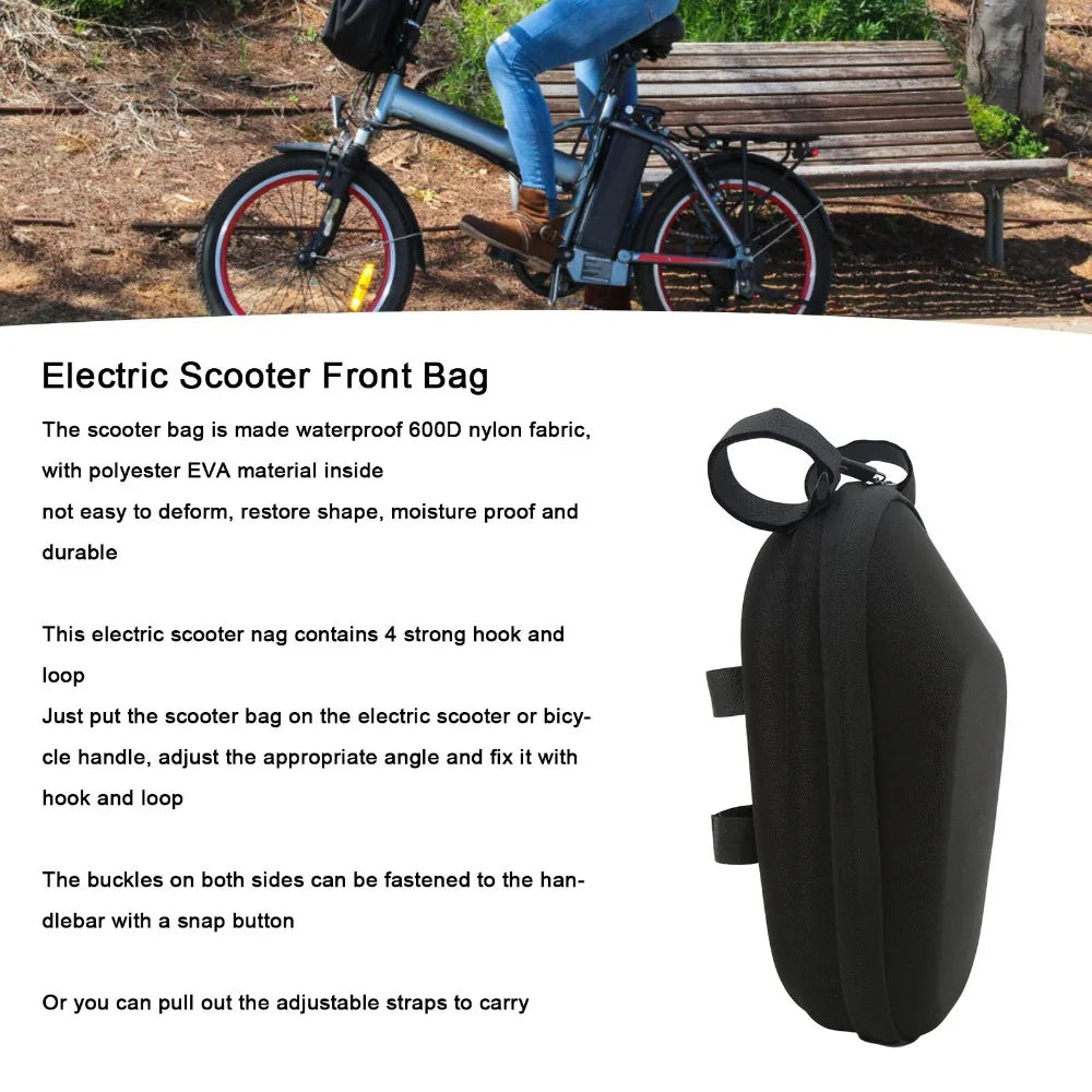 EVA Hard Shell Electric Scooter Bag Large Capacity Easy Install Scooter Front Bag Waterproof with Adjustable Straps