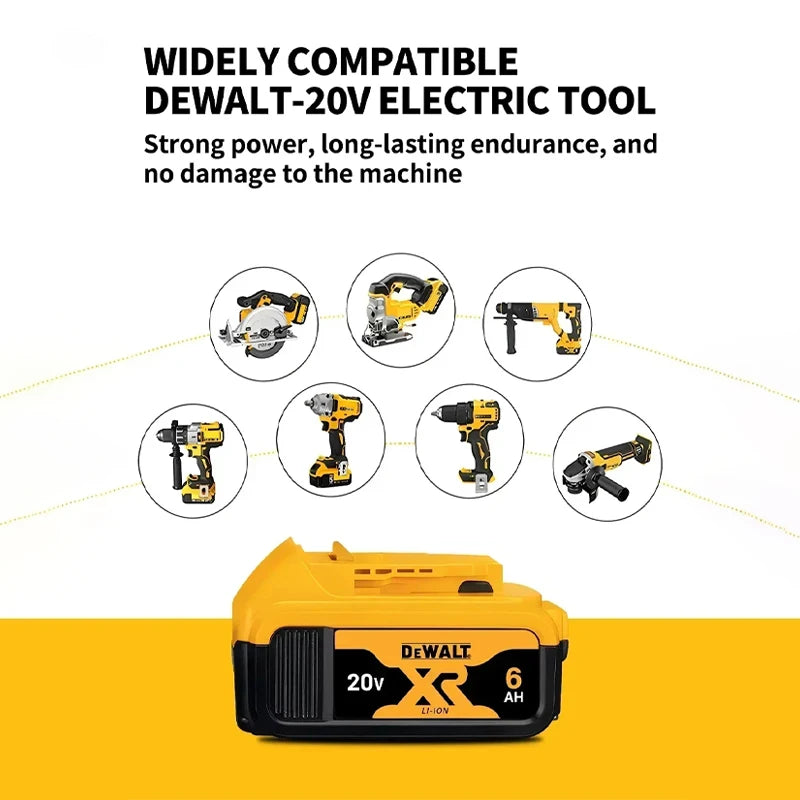 100% Genuine DEWALT 20V Max 2/5/6/9Ah Battery Charger Combo Li-Ion XR Series for Power Tools Battery DCB200,DCB202,DCB205,DCB206