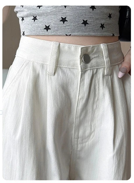 Y2K Retro Loose Casual Middle Short Jeans Summer New Women's Korean Denim Five Points Pants Ladies Fashion All Match Baggy Jeans