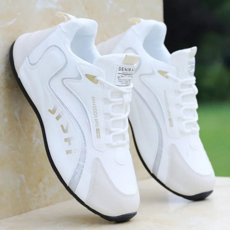 2026 New Leather Men Shoes Breathable Solid Color Shoes Trendy Anti Slip Shoes Waterproof Travel Casual Sneakers Zapatos