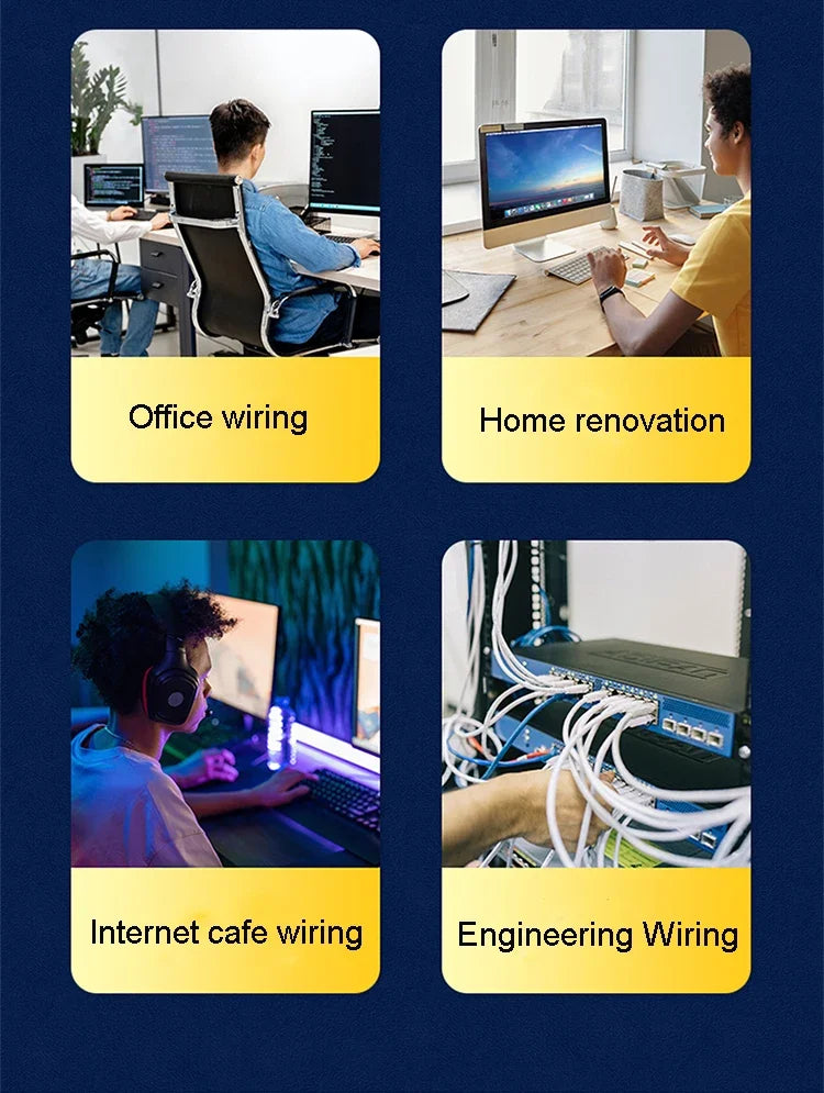 Samzhe Cat7 Heavy Duty High Speed 10Gbps Internet Network Cable Professional LAN Cable Shielded for Gaming Streaming Home Office