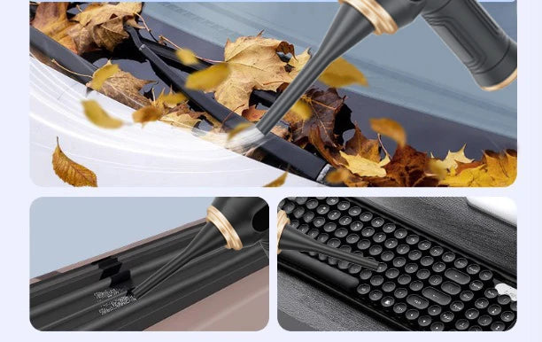 Powerful 2-in-1 Air Duster & Vacuum, Handheld Cordless Cleaner with Digital Display for Electronics Car Home Office