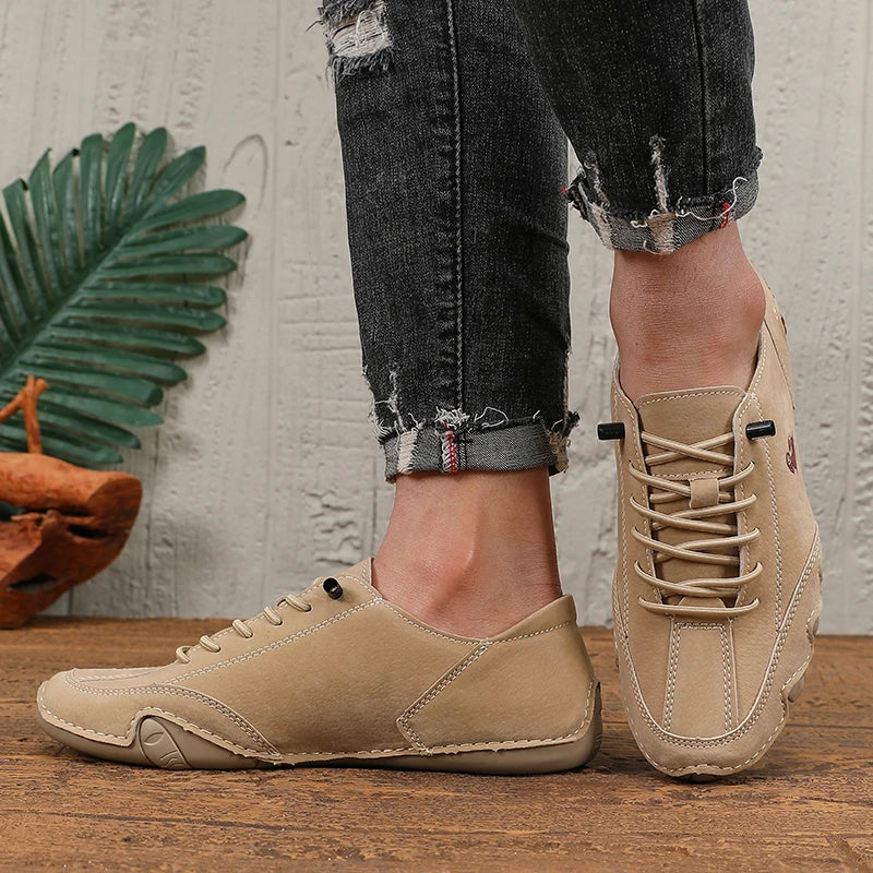 Spring Men Low Cut Leather Sneaker Soft Soled Loafers Anti Slip Flat Bottom Casual Shoes Large Size Zapatillas Para Hombre 2025
