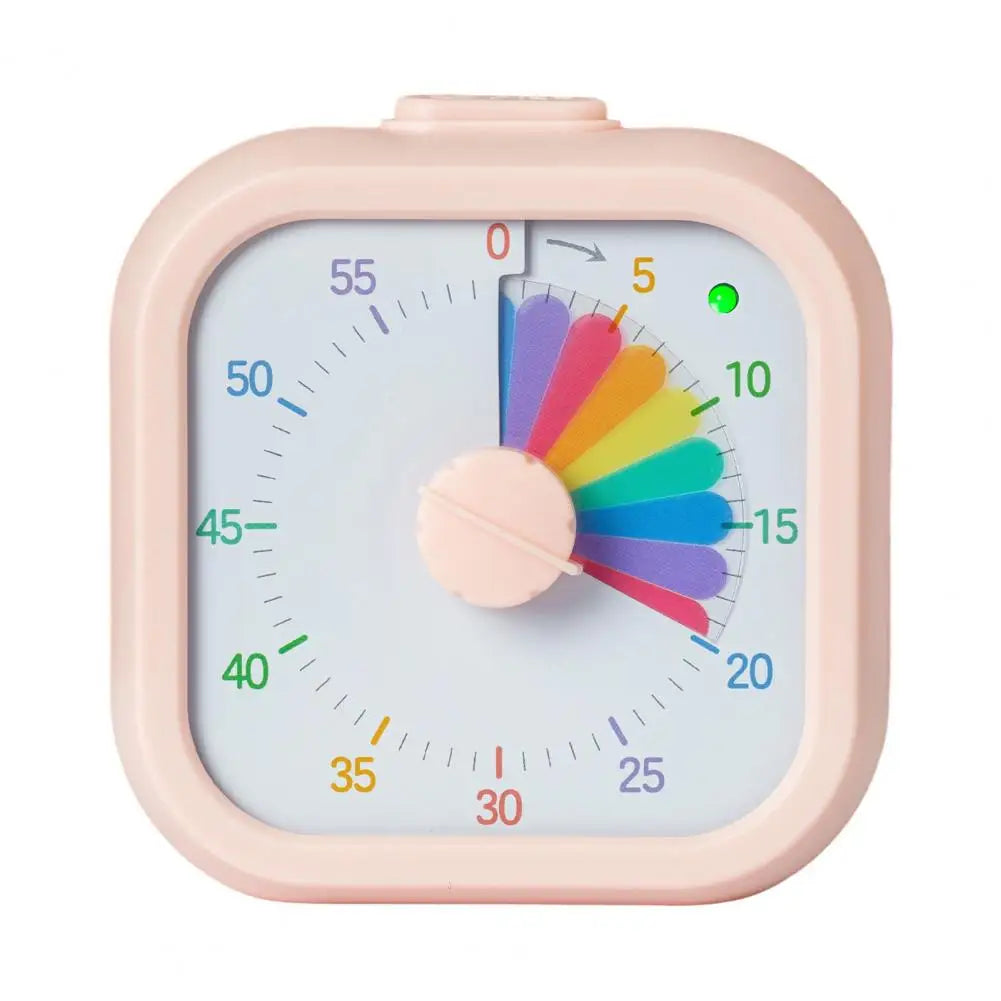 Visual Timer for Kids 60 Minute Rainbow Countdown with Silent Pause Function Dual Sound Light Reminder Timer for Kitchen Study