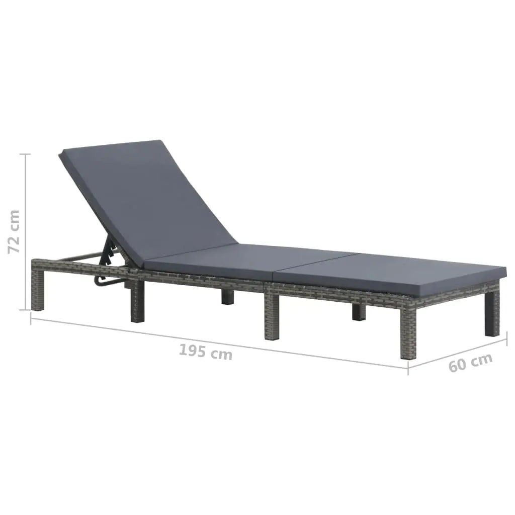 All-Weather Wicker Outdoor Chaise Lounge, Adjustable Backrest with Cushion for Poolside Garden Lawn, Poly Rattan, Customized