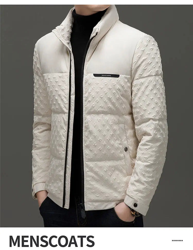 Winter New Men's Trendy Down Jacket Thickened Stand-up collar Duck Down Jacket short warm Coat