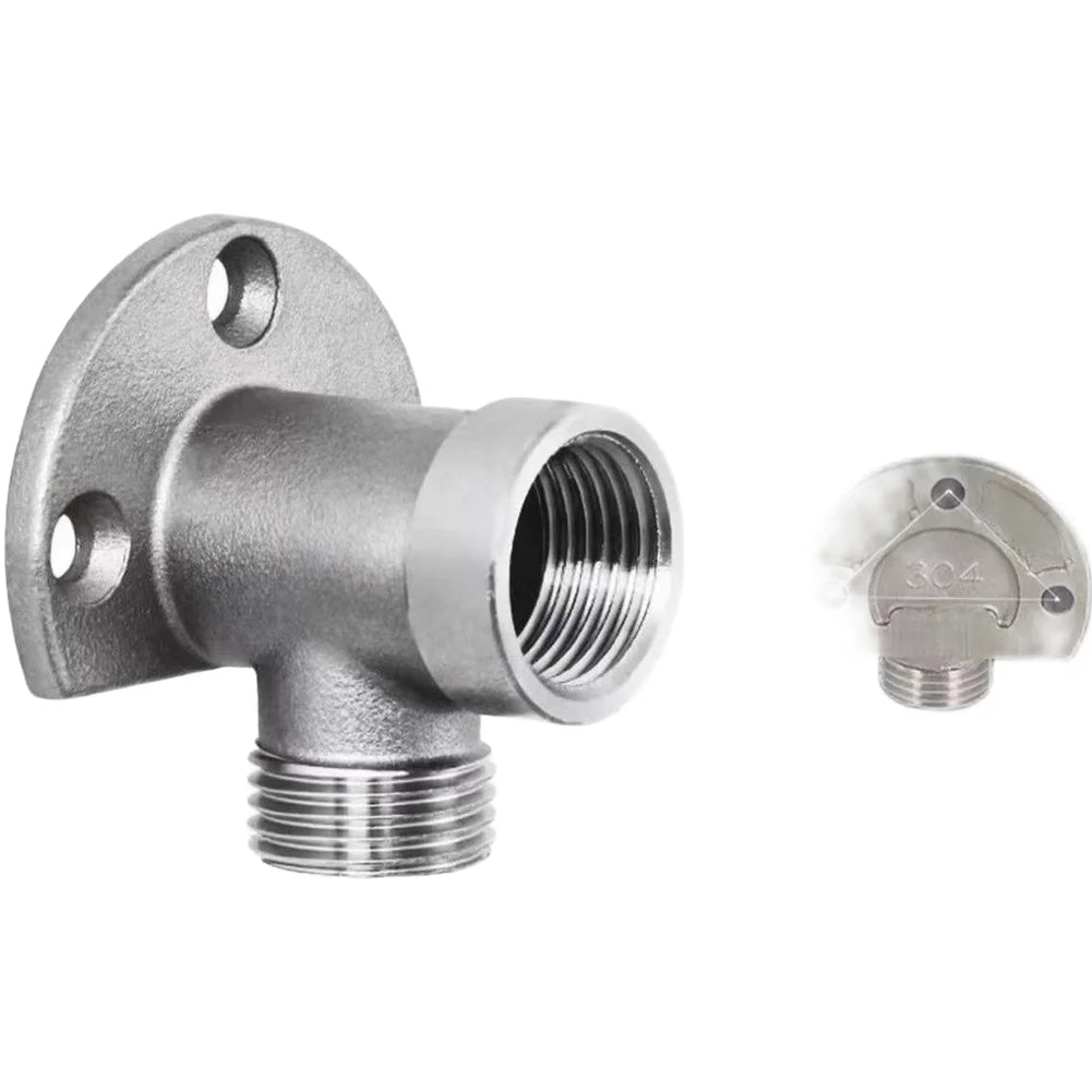 Bathroom Faucet Fixed Base Stainless Steel Wall Mount Faucet Bracket Shower Inlet Outlet Mix Water Valve Parts