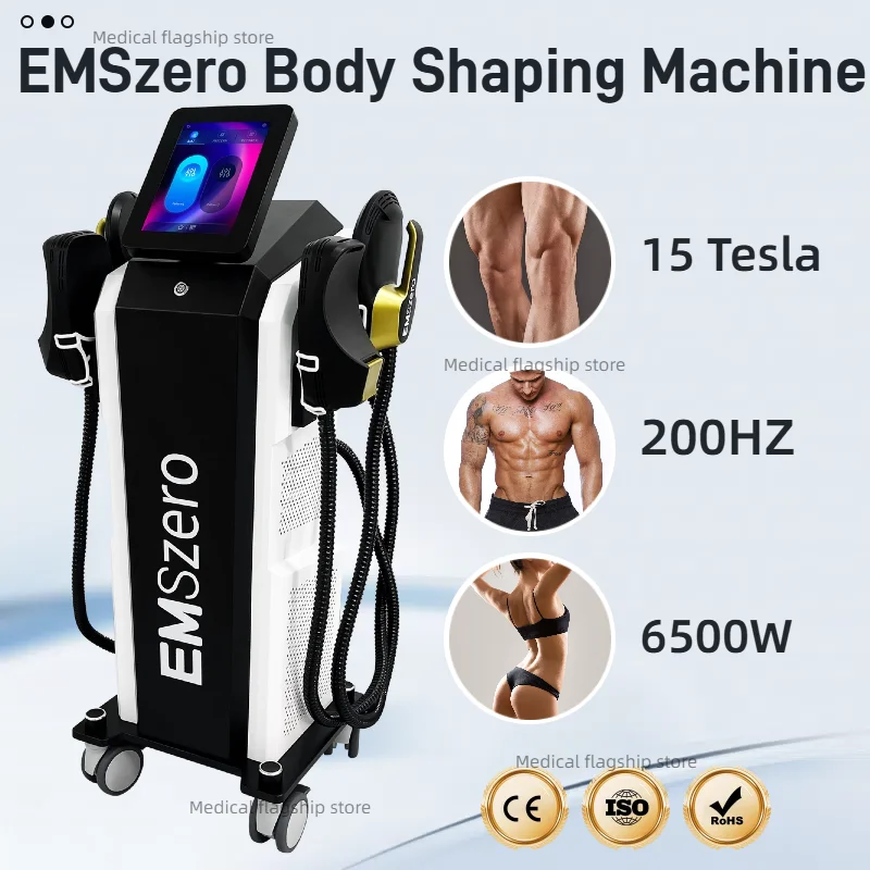 EMSZERO Body Sculpt Machine 15Tesla 6500W 200Hz EMS Muscle Stimulator Fat Reduction Slimming Beauty Equipment