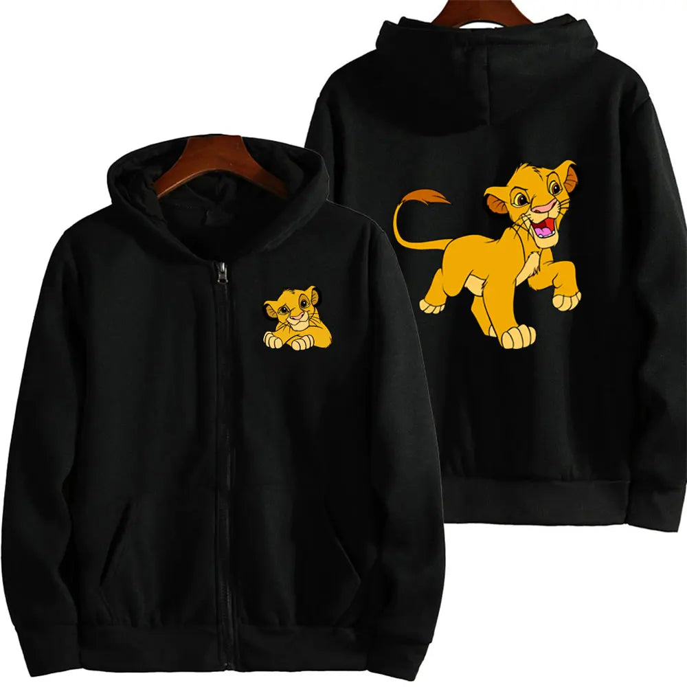 The Lion King Anime Women Zipper Hoodie Jacket Spring Autumn 2025 Fashion Men Sweatshirt Green Couple Oversized Clothes Coats