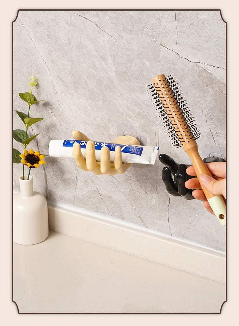 Funny Palm Up Hook Soap Holder Finger Hand Shape Design Wall Hanger Hooks Bathroom Storage Display Rack Decor Home Organization