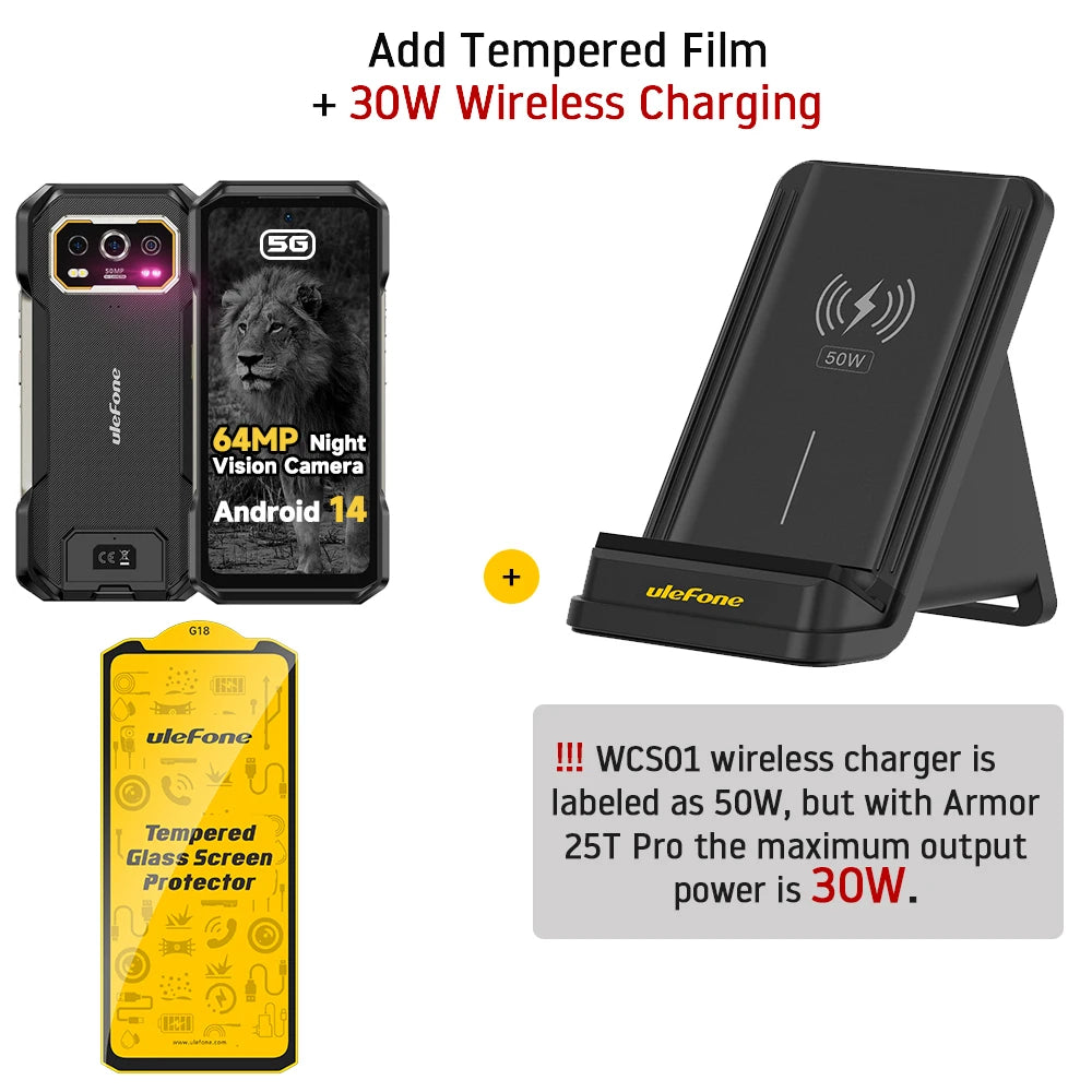 Ulefone Armor 27 Pro 5G 10600mAh Smartphone 50MP Camera 64MP Night Android 14 Rugged Phone Up to 24GB+256GB NFC Waterproof Phone