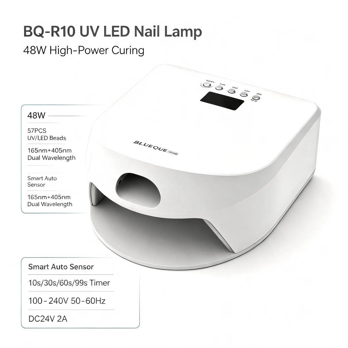 57LED High Power UV LED Nail Lamp Single Finger Toe Gel Nail Curing Light  Fast Full Hand Drying Curing Lamp for Gel Nail Polish