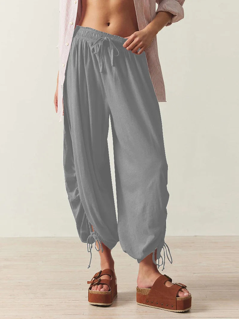 2026 New Drawstring Lantern Pants Women's Casual High Waist Loose Trousers Spring Summer Fashion Streetwear Female Joggers Pants