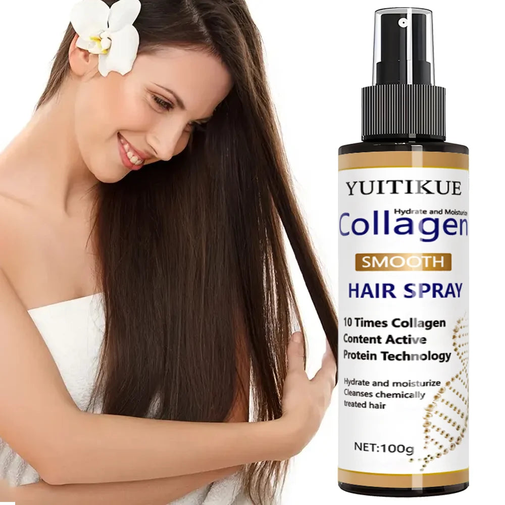 YUITIKUE Collagen Smooth Hair Spray | Hydrate, Moisturize & Repair For Chemically Treated, Dry Hair 100ml
