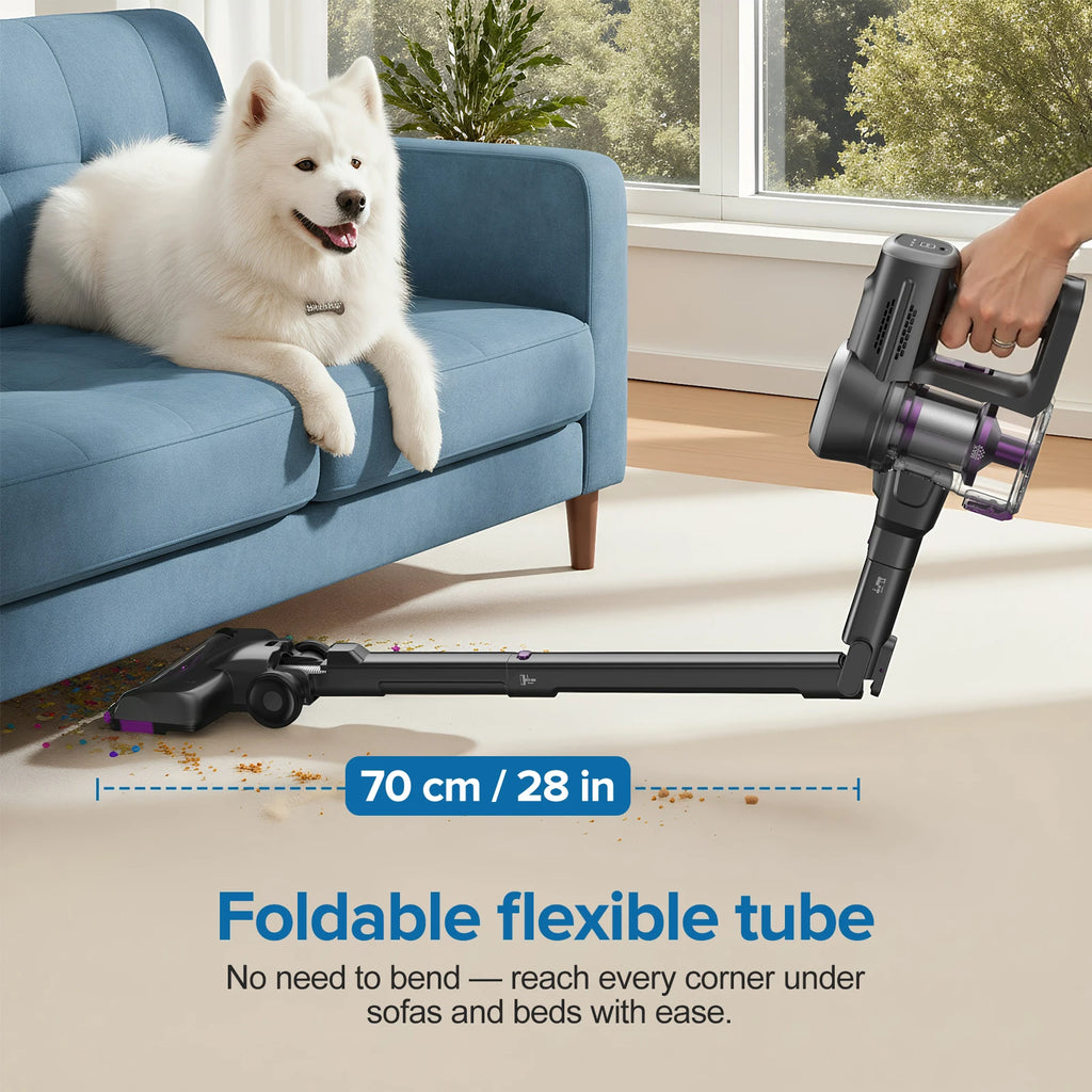 Lubluelu P5 Cordless Vacuum Cleaner 45kPa Strong Suction 50min Runtime Self-Standing  Anti-Tangle for Floors/Carpets