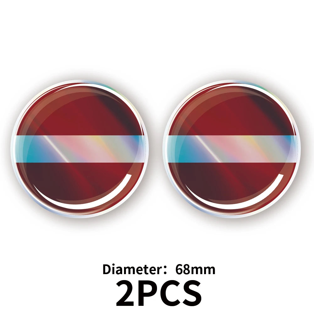 Kenya Latvia Romania Flag Laser 3D Epoxy Resin Car Stickers Car Window Steering Wheel Center Console Panel Motorcycle Fuel Tank