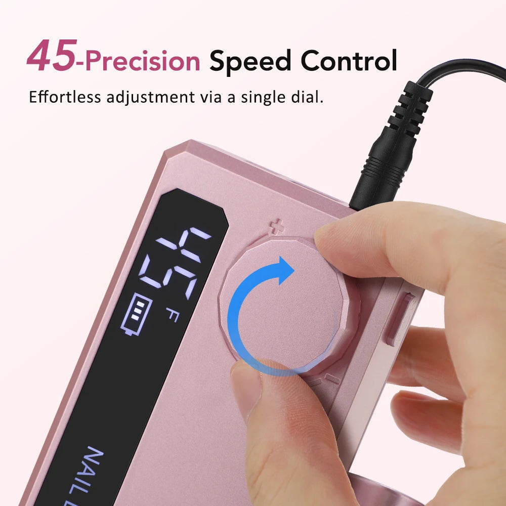 New 45000RPM Professional Electric Nail Drill Machine Low Noise Rechargeable Nail File Nails Accessories Gel Nail Polish Sander