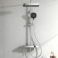 Rainlfall Pressurized Shower Set Three Functions Wall Mounted Bathroom Shower Faucet Set Brass Shower System Set with Piano Key