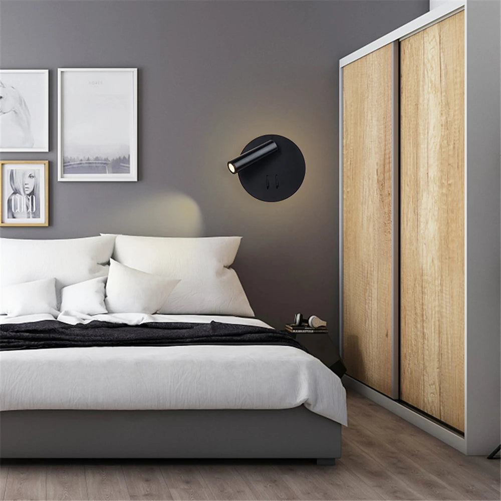 Turnable Led Wall Light With Switch Reading Lamp Bedroom Living Room Wall Lamp Desk Lamp Lighting Fixture AC85-265V