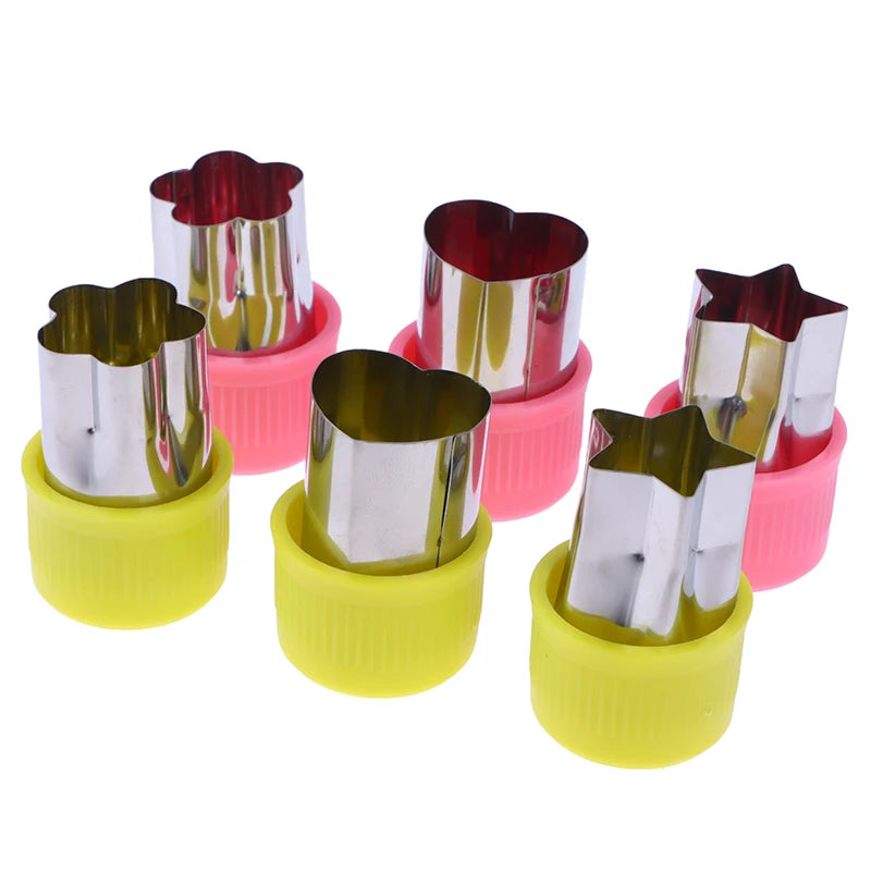 3Pcs/Set Star Heart Flower Shape Vegetables Cutter Plastic Handle Portable Stainless Steel Fruit Cutting Kitchen Gadgets