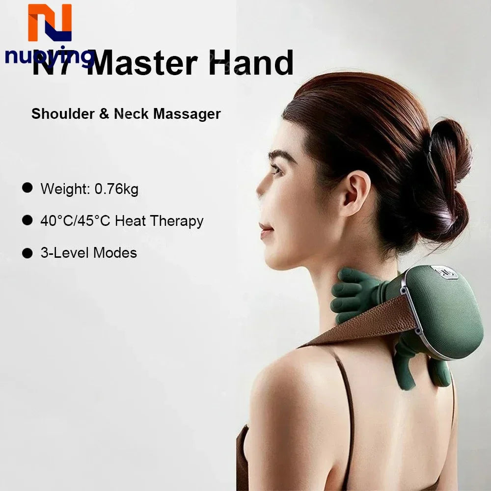 Portable Neck Shoulder Back Kneading Massage Shawl Wireless Body Relaxation Massager for Home Office Car Travel Use