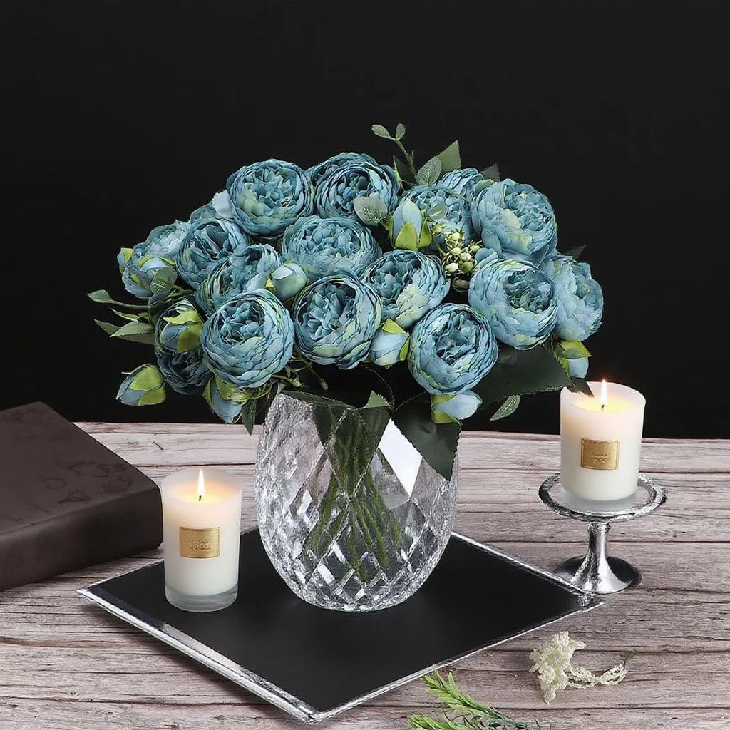 Artificial Flowers Rose Silk Peony Brial Bouquet Home Room Table Decora Festival Wedding Scrapbook Fake Plants Diy Gifts Props