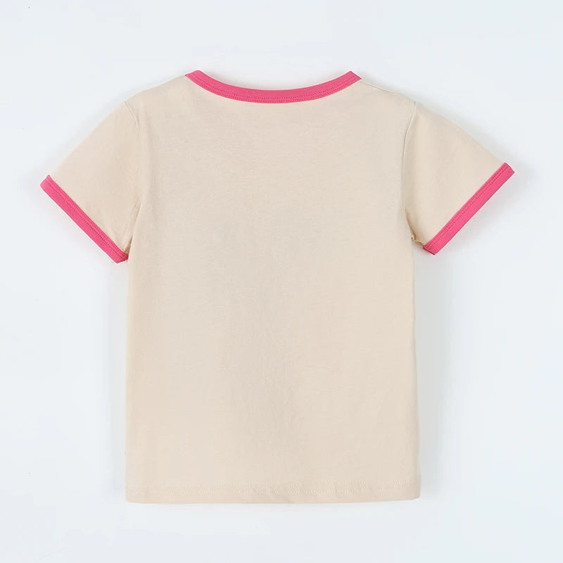 Little maven Summer Tops Baby Girls New Fashion Children's Clothing Rainbow Flowers T-shirt Cotton for Kids Clothes 2-8 Years