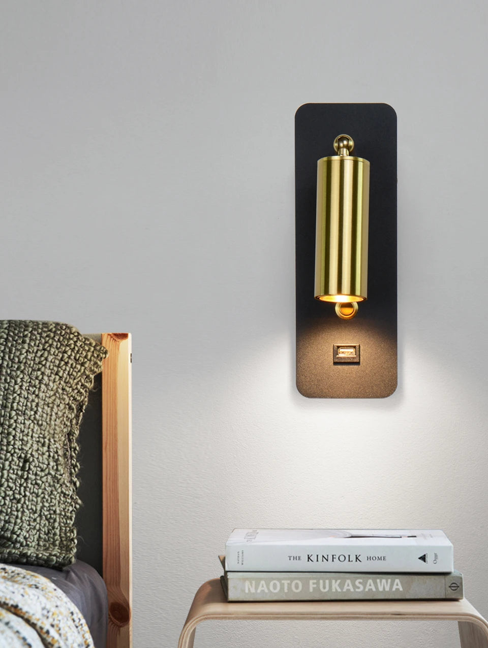 Indoor LED Wall Lamp 7W with USB Charge Wall Lamp Bedroom Living Room Nordic Modern Wall Light Aisle with Switch Wall Sconce