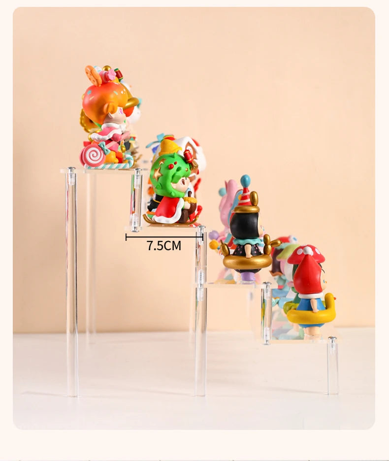 Home Multi Layer Ladder Storage Rack Handmade Blind Box Doll Display Rack Cosmetics Wallet Jewelry Trapezoidal Display Rack