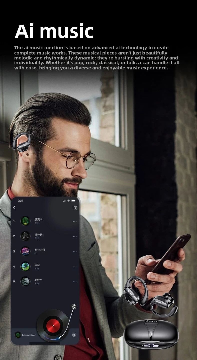 Lenovo XT80 Sports Wireless Earphones with Mics,Button Control, LED Power Display,Hifi Stereo Sound APP AI Translator Headset