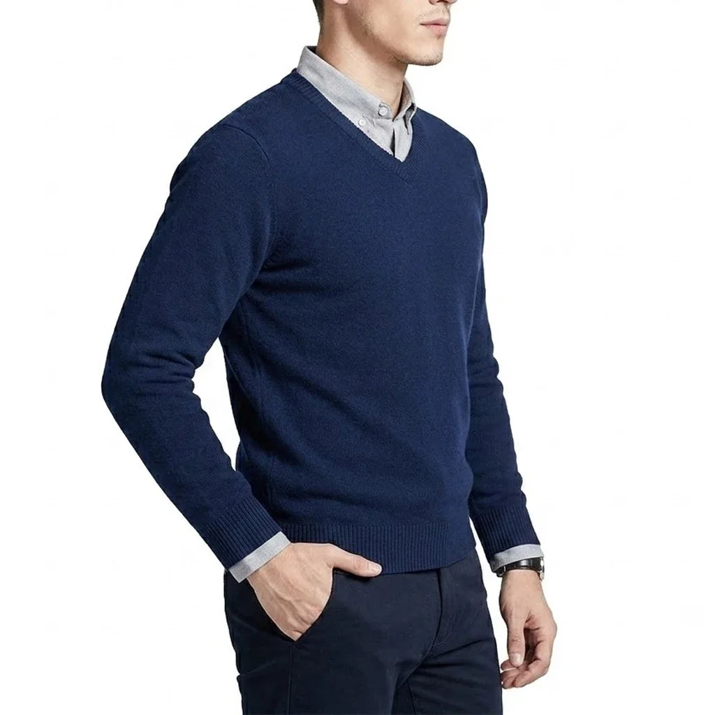 Men's V-Neck Sweater Winter Knitted Pullover Casual Warm Lightweight Y2K Knitwear Jumper Luxury T-shirts for Men Business Tshirt