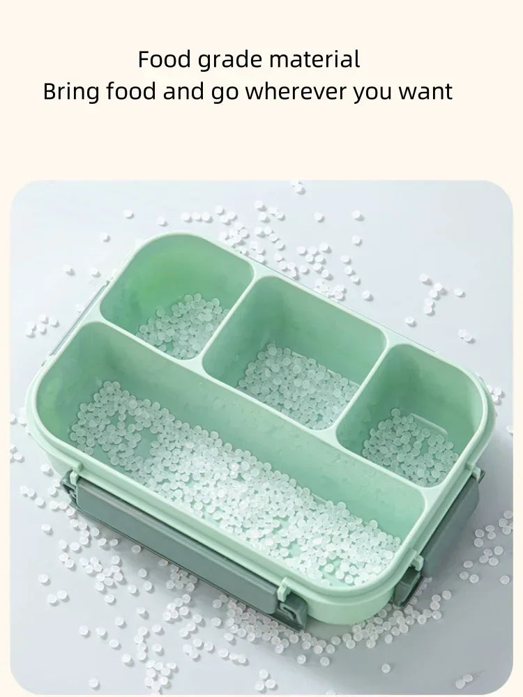Compartment 1300ML Portable Lunch Box Kids Students Office Bento Box With Fork and Spoon Microwave Food Storage Container