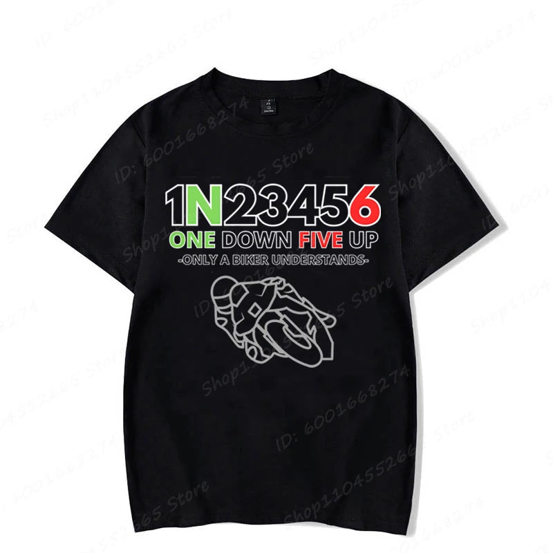 1N23456 Motorcycle Speed Graphic Print T-Shirts Summer Men's T Shirt Clothing Streetwear Short Sleeve Funny Motorcycle Shirts