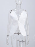 Summer Top Women's Butterfly Bustier Tops Spaghetti Straps V-Neck Twist Front Crop Top Streetwear Vacation Wear Woman Clothes