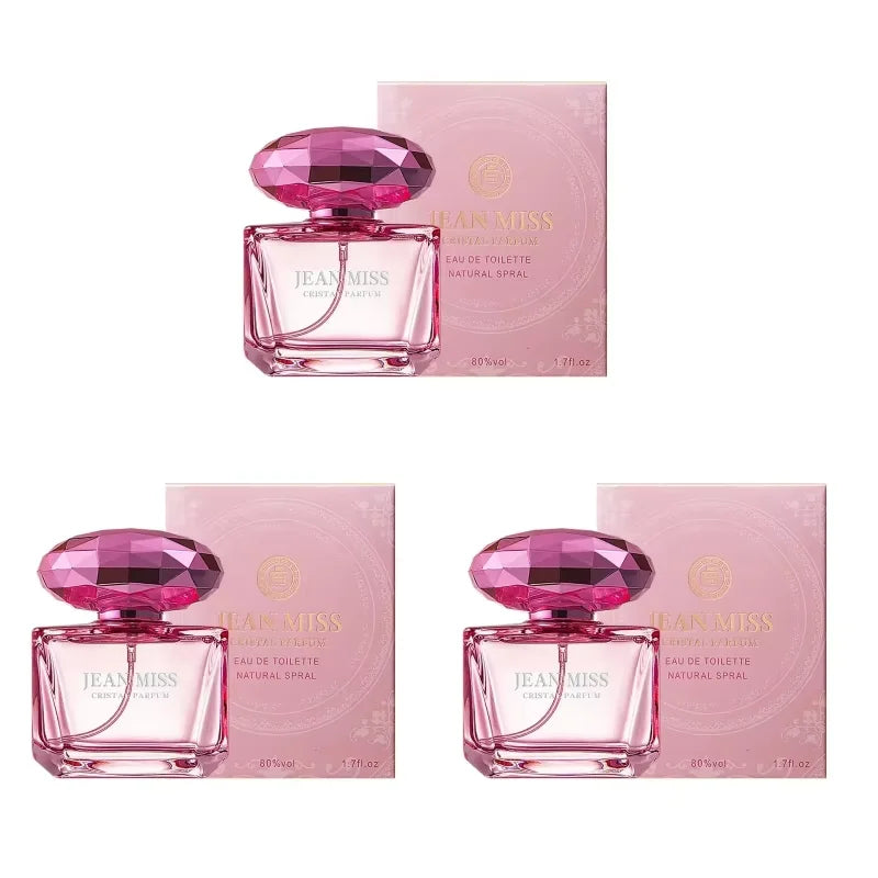 Luxury JEAN MISS Perfume for Women, Elegant Teardrop Bottle with Crystal Diamond Cap, Romantic Floral Long Lasting Eau de Parfum