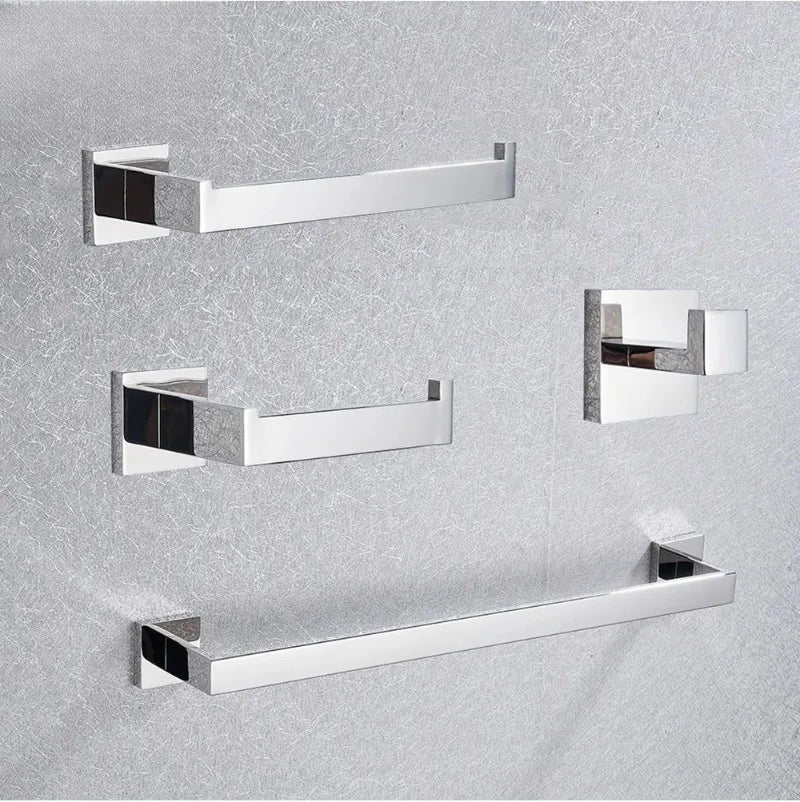 Stainless Steel Chrome Bath Hardware Set toilet accessories Chrome Towel Rack Toilet Paper Holder Towel Bar Bathroom Accessories