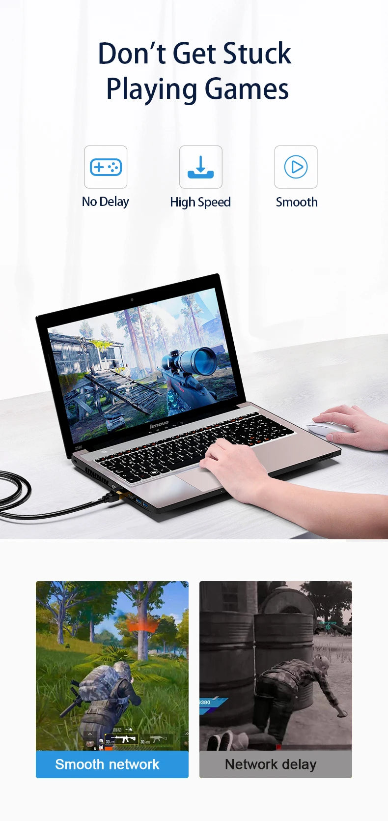 Cat 8 Ethernet Round Cable LAN Network Cat8 Rj45 Speed Network Cable 40Gbps Flat Cable 2000Mhz 26AWG For Router Pc Ps4 Tv Laptop