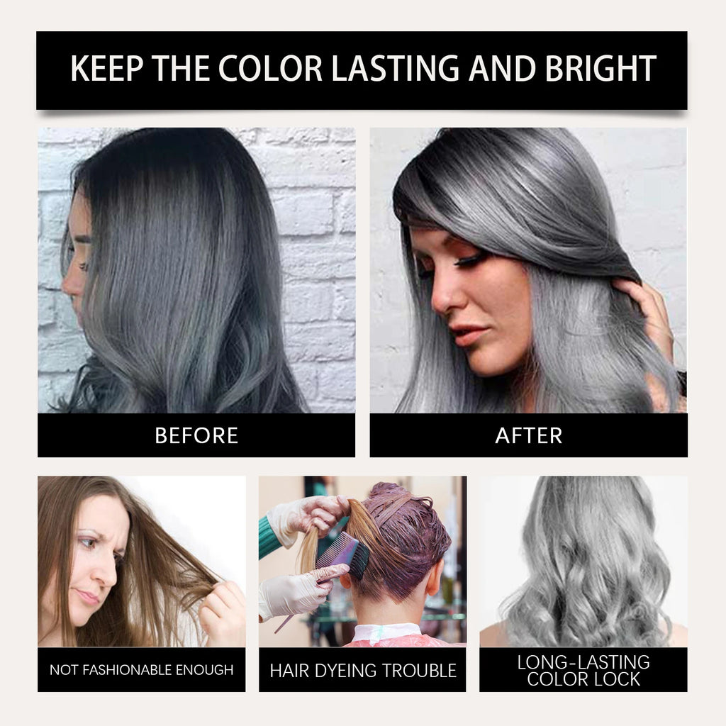 Silver Gray Hair Color Spray Long Lasting Color Gentle Formula Easy Application For Quick Styling Fashion Hair Dye Mist