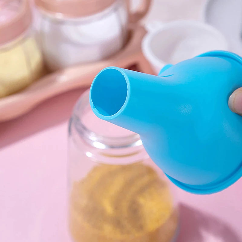 Silicone Wide-mouth Funnel Milk Powder Bean Funnel Large-caliber Multi-function Wine Leak Oil Leak Kitchen Gadgets Accessories