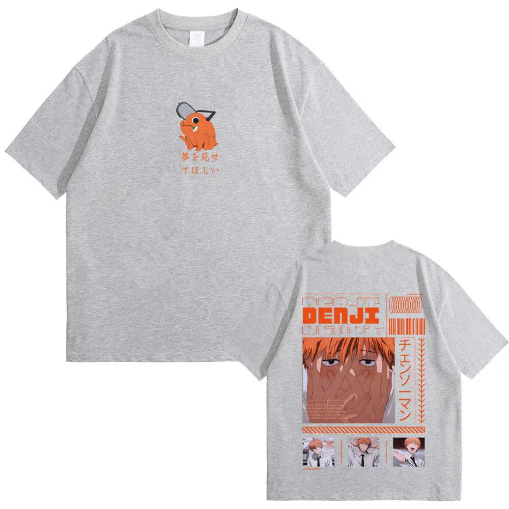 Anime Chainsaw Man T-shirt Cartoon Denji Pochita Funny Graphic T Shirts Tops Men Women Manga Casual Oversized Tshirt Streetwear