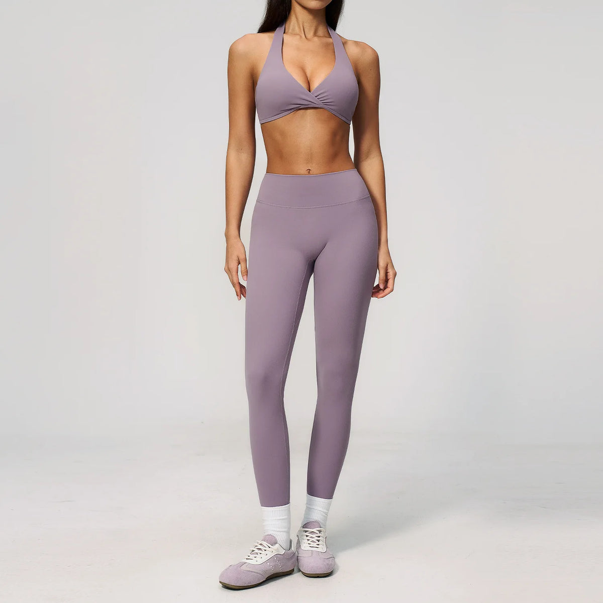 Women Tracksuits 2PCS Yoga Suit Gym Outfits Workout Clothing Deep V Workout Bra High Waist Butt Lift Pants Outdoors Sports Set