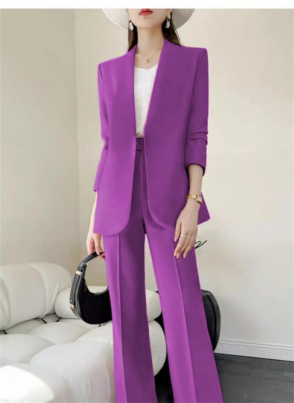 Fashion 2 Piece Sets Women Outfits Spring Autumn New in Korean Pants Sets Commuter Elegant Suit Coat 2 Piece Sets Women