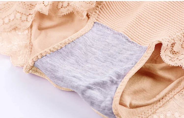 Women High Waist Panties Body Shaper Tummy Control Underwear Butt Lifting Shapewear with Lace Slimming Belly Waist Trainer