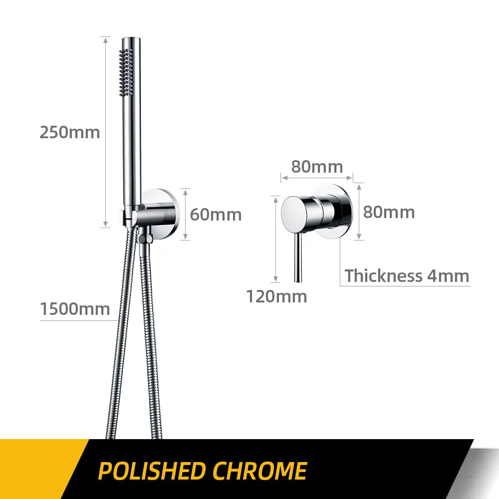 Handheld Shower Bathroom Shower Faucet  Hot & Cold Water Tap Brass Shower Holder And Stainless steel 1.5M Hose Wall Mount Mixer