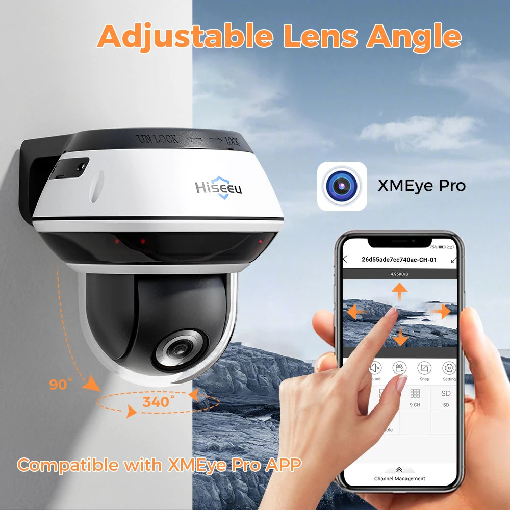 Hiseeu 6MP Vandalproof POE IP Audio Camera 4X Optical Zoom Outdoor Video CCTV Security Surveillance Dome Cameras Onvif H.265