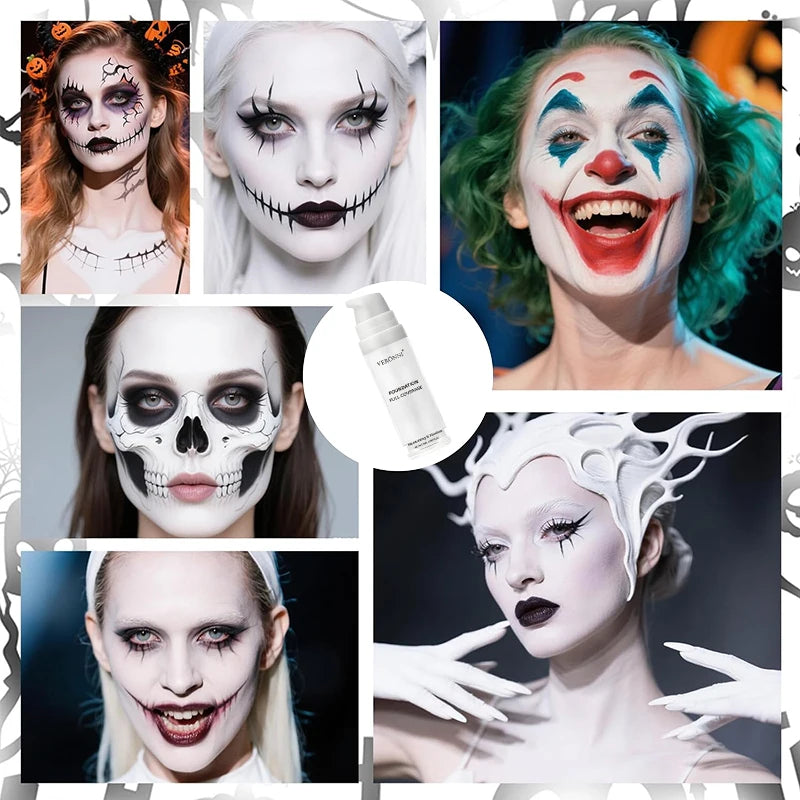 Pure White Liquid Foundation for COS Stage Makeup Long-lasting Concealer Mixable Pure White Foundation Adjuster Lighten&Brighten