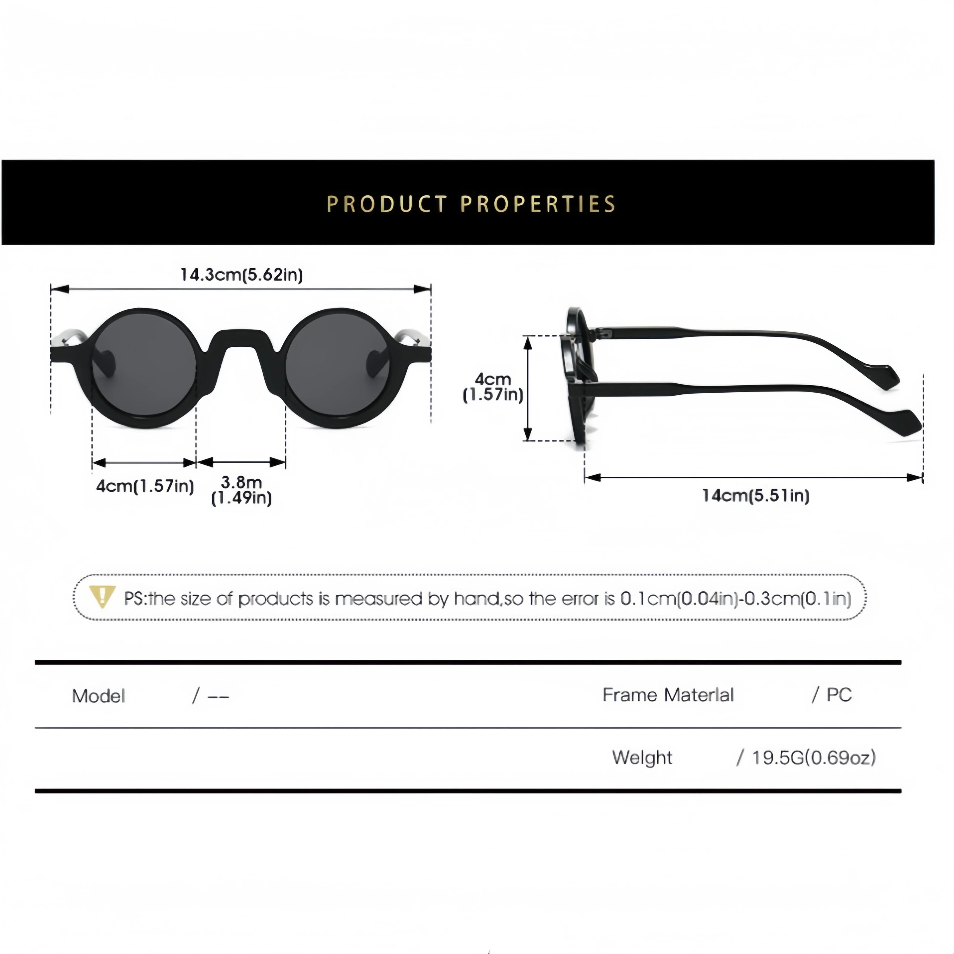 European and American New Retro Round Small-Frame Glasses with a High-End Feel, Unisex Sun Protection and Anti-Uv Sunglasses