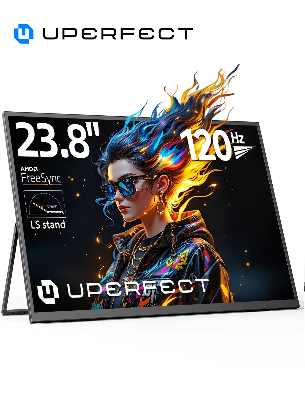 UPERFECT UGame 23.8inch 1080P 120Hz Monitor Gaming For XBox Series X / S PS5 Switch VESA Large Laptop Screen USB C/HDMI Display