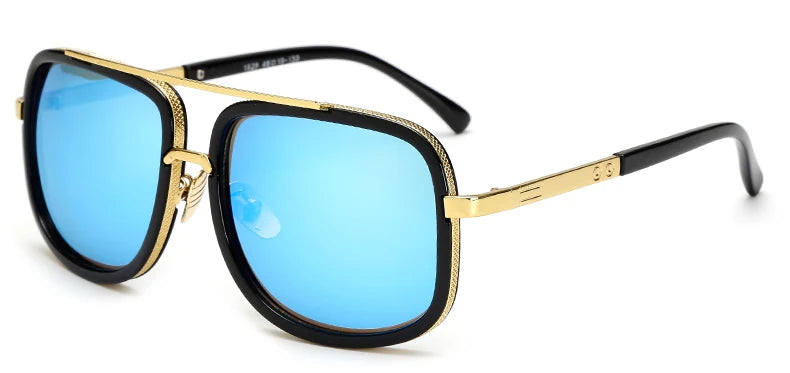 New Fashion Big Frame Sunglasses Men Square Metal Sun Glasses Women Retro Sun Glasses Vintage High Quality