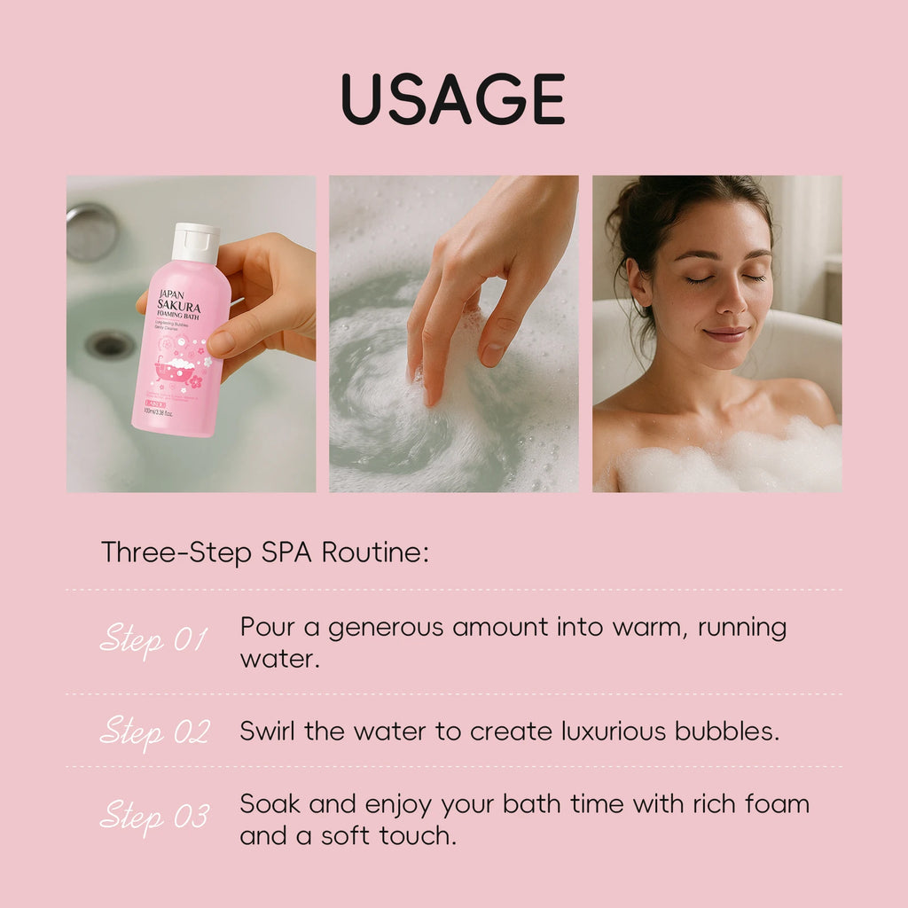 LAIKOU Sakura Foaming Bath Gentle Cleanse Soft Smooth 100ml Japan Bathing Product